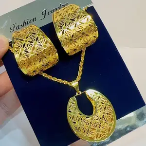 4 шт., комплект ювелирных изделий с золотым покрытием