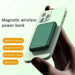Personnalisé de cadeaux d'entreprise mini chargeurs de banque d'alimentation sans fil magnétique pour téléphone portable moins cher powerbank 5000 mah