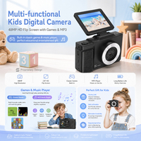 Cámara de Estilo Vintage 1080P, 48MP, Autoenfoque, Pantalla IPS Abatible de 2.8 Pulgadas, Luz de Relleno Tricolor, Reproductor y Grabador MP3 para Niños, Regalo de Cumpleaños