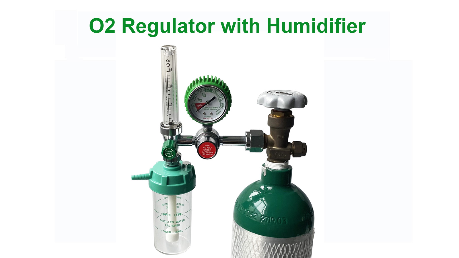 Brass Medical Oxygen Pressure Regulator with Humidifier