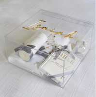 Boîte de baptême en acrylique transparente personnalisée, boîte de baptême en acrylique, boîte cadeau pour vêtements de bébé avec couvercle, logo personnalisé