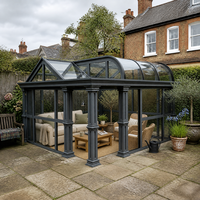 Véranda en aluminium robuste résistante aux ouragans, double vitrage en verre trempé, isolation acoustique, patio extérieur, serre