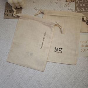 Custom Logo Printing Cotton Linen Gift Cosmetic <b>Drawstring</b> <b>Bag</b> Muslin Jewelry <b>Makeup</b> Pouch - Product Image 5