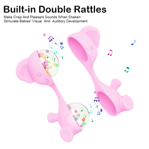 Adorable hochet en silicone en forme d'éléphant, jouets de dentition pour bébé, doux et sensoriels, pour nouveau-né, <span class=keywords><strong>cadeau</strong></span> - Product Image 6