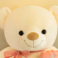 Jouet d'ours de grande taille en peluche personnalisé, doux et moelleux, pour coussin de fille.