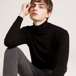 Suéter de <span class=keywords><strong>cuello</strong></span> <span class=keywords><strong>alto</strong></span> de manga larga para <span class=keywords><strong>hombre</strong></span> al por mayor con forro interior de personal de estación de esquí con logotipo personalizado, <span class=keywords><strong>Jersey</strong></span> de punto de invierno, ropa - Product Image 5