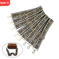Sangle de sac large tendance imprimé léopard en polyester réglable avec crochet métallique doré pour sac à main – Grande vente