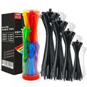 Plastic Soft Tensile Strength Heavy Duty Multi color Black Strap Wraps Kabelbinder Self-locking Electriduct Nylon Zip Cable Ties