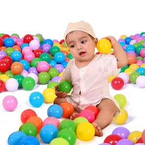 Sıcak satış yüksek kaliteli ezmek geçirmez eko dostu ucuz çocuk bebek gri pembe 6cm 8cm şeffaf plastik top oyun havuzu topları