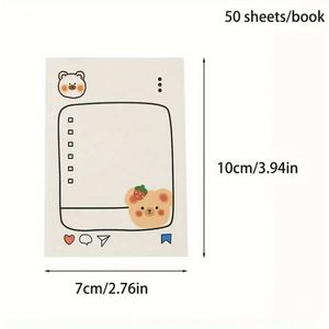 Bloc de Notas Portátil con Diseño de Oso Adorable, Antiadherente, Esencial para la Vuelta al Cole, Material de Oficina para Registrar Notas y Planes - Product Image 2