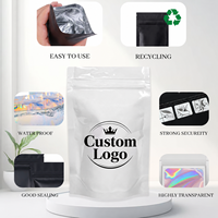 Sacs Mylar Holographiques Personnalisés Anti-Odeur pour Emballage d'Herbes, Sachets Ziplock 1g 3.5g 7g 14g 28g avec Fenêtre