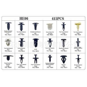 HE06 Ensemble de 415 attaches en plastique pour voiture, pour réparation de garnitures de panneaux de porte, en PP, fixation automobile polyvalente - Product Image 3