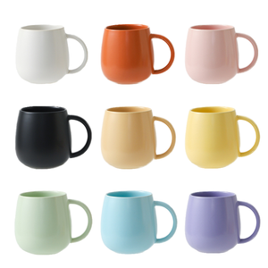 Wholesale Europe America <b>Big</b> Belly Matte Nordic Style Porcelain Coffee Mug Custom Logo Printed with Spoon Promotional <b>Gift</b> - Product Image 4