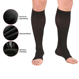 Medias <span class=keywords><strong>de</strong></span> Compresión Graduada Profesionales <span class=keywords><strong>de</strong></span> 23-32 mmHg, Color Negro/Nude, Punta Abierta/Cerrada, Hasta <span class=keywords><strong>la</strong></span> Rodilla, para Enfermeras - Product Image 2