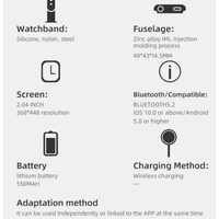 Montre Hw11 ultra Pro avec écran AMOLED de 2,05 pouces, batterie de 550 mAh, WearFit Pro, NFC, ChatGPT, Dynamic Island