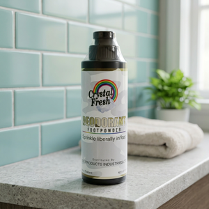 CRYSTAL FRESH Poudre déodorante unisexe pour les pieds et le corps 110 g FPL-110 Citronnelle Certifiée ISO9001 Bangkok - Product Image 2