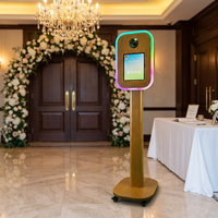 2026 Harga Pabrik Vintage&retro Photo Booth Portabel Cocok untuk iPad 10.2-13 inci Mesin Photo Booth iPad Dslr Motif Kayu