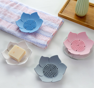Accesorios de Baño, Jabonera con Forma de Flor, Suave, Fácil de Drenar, Porta Jabón de Silicona para Baño y <span class=keywords><strong>Ducha</strong></span> - Product Image 2