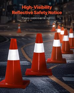Cônes de signalisation CITICITY de 18 pouces, cônes de sécurité routière avec base en PVC, cônes de construction orange pour la maison - Product Image 2