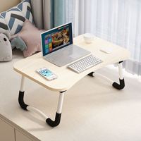 Escritorio Plegable Ajustable de Madera para Cama, Mesa Multifuncional para Computadora Portátil con Cajón