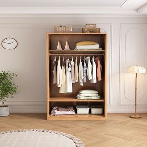 Armario Minimalista de Madera Maciza, Combinación de Armario de Dos Puertas, Armario de Pie con Gran Capacidad de Almacenamiento para Dormitorio - Product Image 4