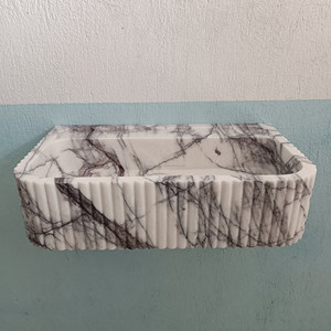Lavabo de mano de mármol Lialic, lavabo de encimera de mármol con <span class=keywords><strong>venas</strong></span> púrpuras, lavabo de baño, lavabo de piedra Natural, fregadero de mármol colgado <span class=keywords><strong>en</strong></span> la pared - Product Image 3