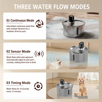 Intelligenter Edelstahl-Katzenwasserbrunnen 3,2L Automatischer Haustier-Wasserspender mit Sensorpumpe 4-Schicht-Filter Wiederaufladbare Batterie