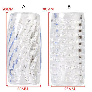 Copa de masturbador masculino reutilizable, funda para pene, <span class=keywords><strong>Vagina</strong></span> de cristal transparente, túnel texturizado, coño de bolsillo para hombres - Product Image 1