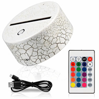 Lampe de table/bureau LED 16 couleurs avec télécommande, variateur tactile, veilleuse 3D, base pour enfants, cadeaux d'anniversaire et de Noël, décoration