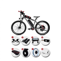 Kit de conversion de vélo électrique tout-terrain puissant 2000W 52V avec moteur sans balais, écran LED, jantes MTX bleues, contrôleur double mode UKC1