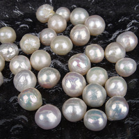 Perles d'Eau Douce Naturelles Blanches Edison 10-12mm, Non Percées, Certifiées par un Certificat Extérieur, Idéales pour Cadeaux et Fêtes