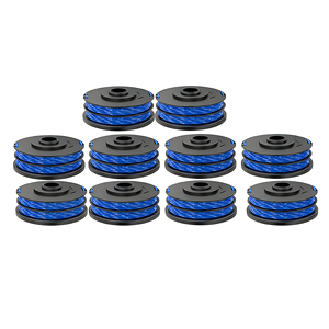 Paquete de 10 cabezales de hilo para cortacésped inalámbrico Ryobi RLT4027 5132002671 RAC123, ligeros y de fácil montaje - Product Image 1