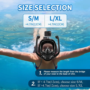 Equipo de esnórquel para natación, antivaho, antifugas, vista de 180, gafas de buceo, doble tubo, máscara de esnórquel de cara completa para adultos - Product Image 4