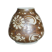 Vase décoratif d'entrée en céramique écologique fait main, motif paysage au trait libre bleu et blanc, style Art Déco moderne, vintage
