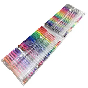 100 रंग जेल पेन पैक पीवीसी बैग के सेट ड्राइंग कला बच्चों के लिए वयस्क रंग भरने वाली किताबें 100 रंगीन जेल कलम उपहार
