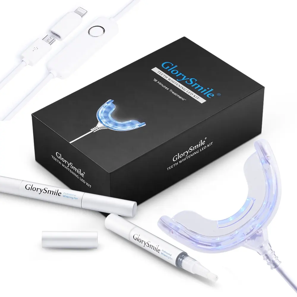 CE Registered Glorysmile Premium 3d Teeth Whitener Kit usb Home Led Dental Teeth Whitening Light 35% Teeth Whitening Pen