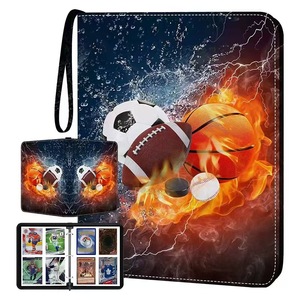 Carpeta <span class=keywords><strong>de</strong></span> 4 bolsillos, organizador <span class=keywords><strong>de</strong></span> tarjetas coleccionables <span class=keywords><strong>de</strong></span> fútbol, álbum <span class=keywords><strong>de</strong></span> tarjetas deportivas <span class=keywords><strong>de</strong></span> cuero PU impermeable para tarjetas coleccionables <span class=keywords><strong>de</strong></span> fútbol - Product Image 5
