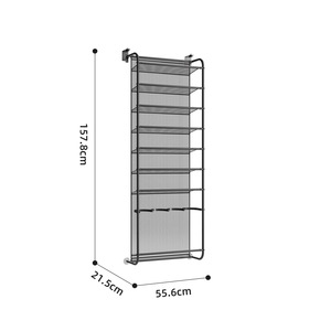 Étagère de rangement pour porte, porte-chaussures en <span class=keywords><strong>acier</strong></span> au carbone à suspendre, sans perçage, pour dortoir, armoire à chaussures murale, porte-chaussures gain de place - Product Image 5