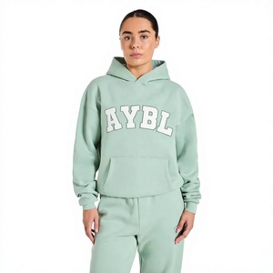 Custom Design Women's <b>Mint</b> <b>Green</b> Hoodie Cotton Blend Fleece Casual Sweatshirt with Front Logo Pocket Design Autumn Wear - Product Image 1