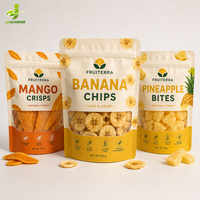Op maat gedrukte eetbare bananenchips verpakkingen, recycleerbare PE Mylar zakken, hersluitbare staande pouch voor het bewaren van snacks