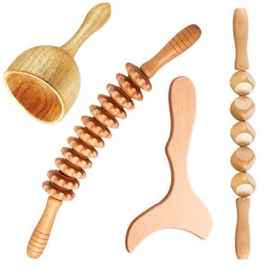 <span class=keywords><strong>Kit</strong></span> d'outils <span class=keywords><strong>de</strong></span> massage professionnel en bois pour la madérothérapie anti-cellulite et le drainage lymphatique du corps, adapté au dos, au cou et au visage. - Product Image 3