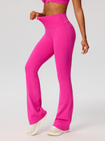 Pantalones de yoga acampanados de cintura alta para mujer, efecto segunda piel, secado rápido, realce de glúteos, ajuste ceñido, pierna ancha, corte bootcut, pantalones deportivos
