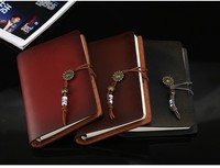 Carnet de notes portable en cuir véritable, style professionnel, avec logo, pour fournitures de bureau, journal de voyage vintage, cadeau