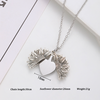Ywyougang Collier personnalisé vierge de haute qualité avec pendentif cœur en alliage Tai Silver motif tournesol, plaqué or et chaîne à maillons, idéal comme cadeau de fêtes