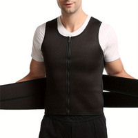 T-shirt de fitness pour homme, entraînement en salle, coupe ajustée, veste de sauna, ceinture double pour la taille, dispositif de mise en forme et d'amincissement