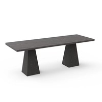 Table à manger en bois massif noir de style Wabi-Sabi, design moderne rectangulaire long multifonctionnel, meubles de maison assemblés