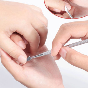 Professional Stainless Steel Nail Scraper Cuticle Cleaner <b>Tool</b> Double Ended Nail Care Manicure <b>Pedicure</b> Cleaning Nail Scraper - Product Image 5