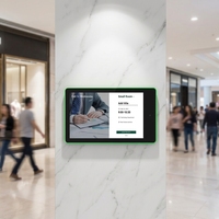 Kiosque mural tactile Android RK3288 Quad Core 10,1 pouces avec barre lumineuse RGB, 280 cd/m², lecture vidéo 4K et PoE