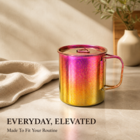 Tasse en titane avec finition cristal colorée, portable pour le thé, le café, le bureau et les activités de plein air, avec logo personnalisé, vente en gros pour les particuliers