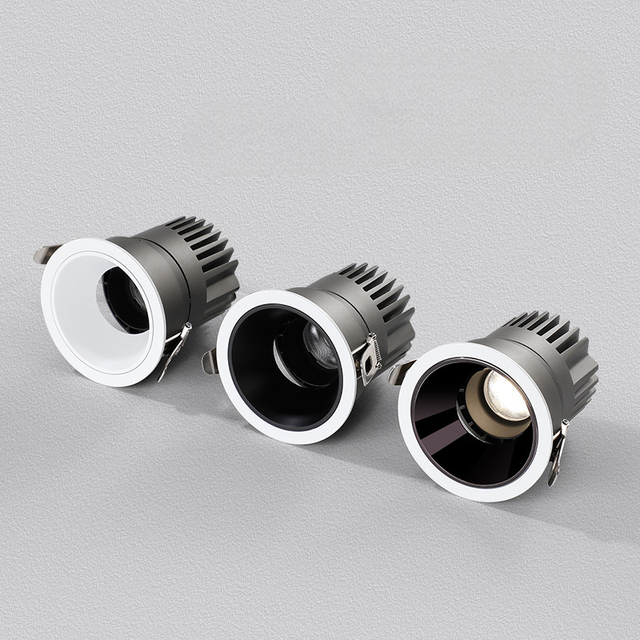 Anti-Glare COB LED Aluminum Downlight Recessed Spotlight 10W 20W High CRI Adjustable Indoor 3-Year Warranty Hotel Home Office